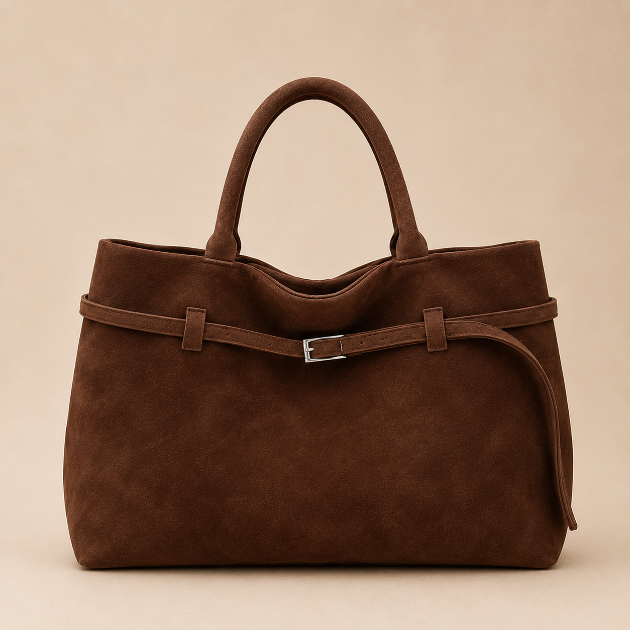 Bolso Siena Efecto Ante — Chocolate