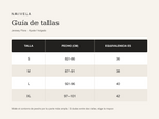 Guía de tallas del Jersey Flora de Naivela